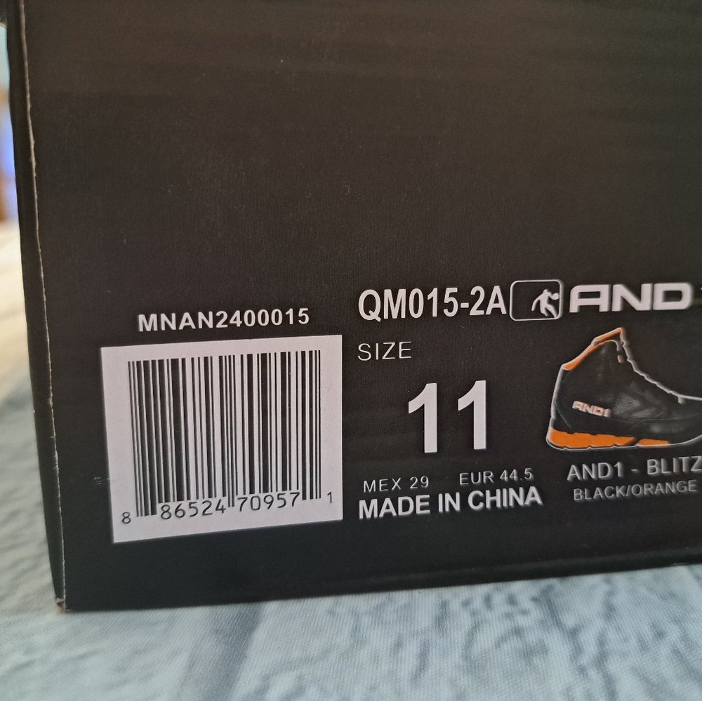 AND1 Blitz Black and Orange High-Top Sneakers - Picture 5 of 5